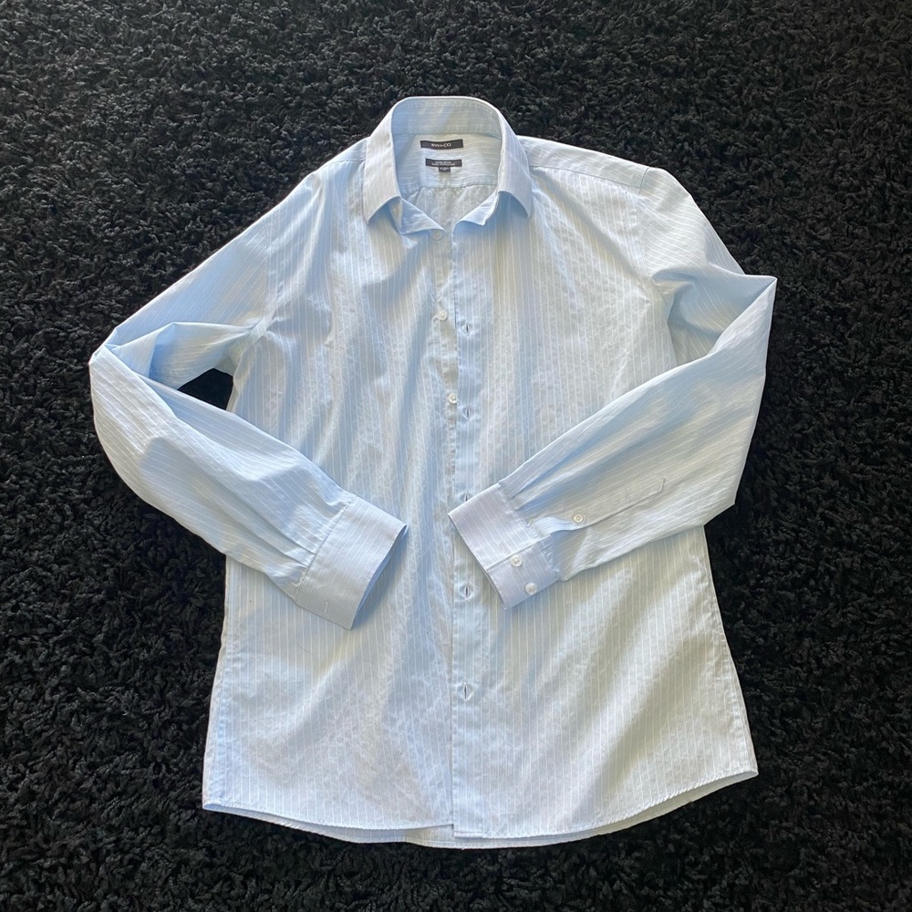 RW and co mens small dress shirt blue